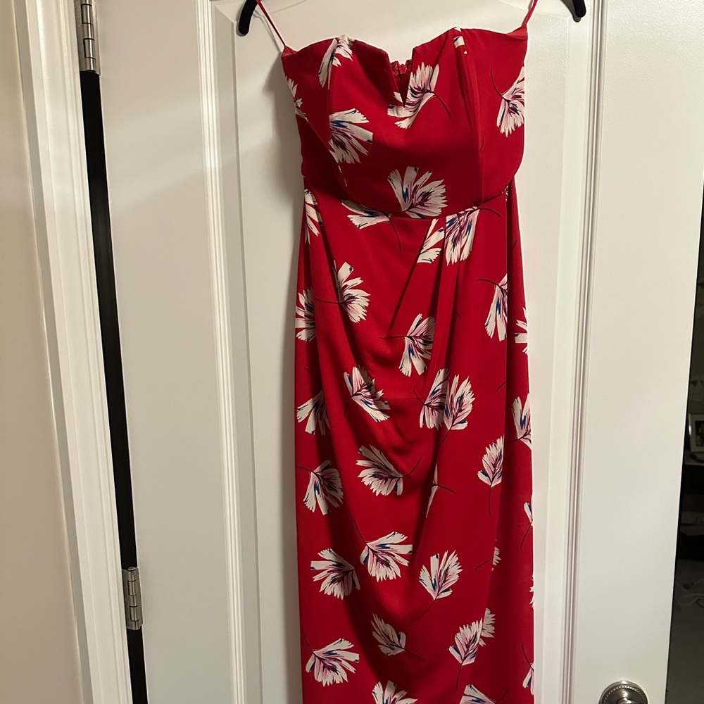 Express 00 Red Floral Dress